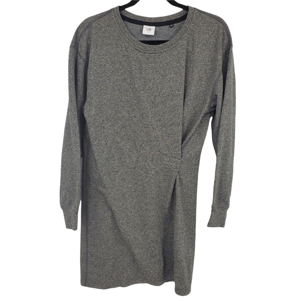 CAbi #3650 Women’s Put On Sweatshirt Dress Heather Gray Long Sleeve Size Small